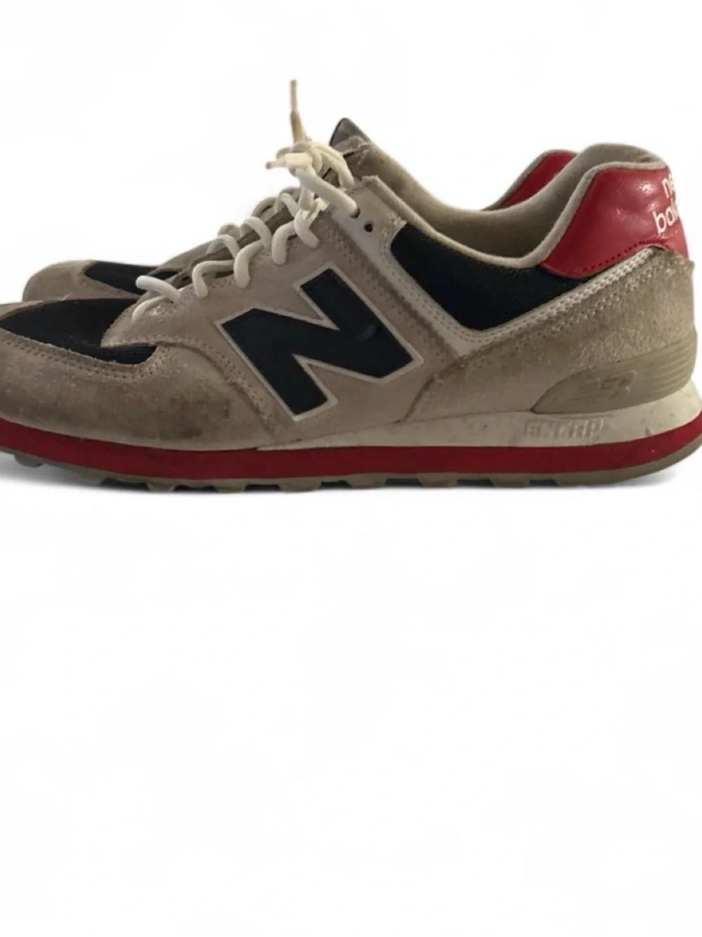 New Balance Beige Navy Red Men's Classic Sneakers